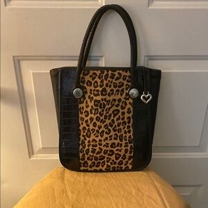 Brighton Black Leopard Tote
